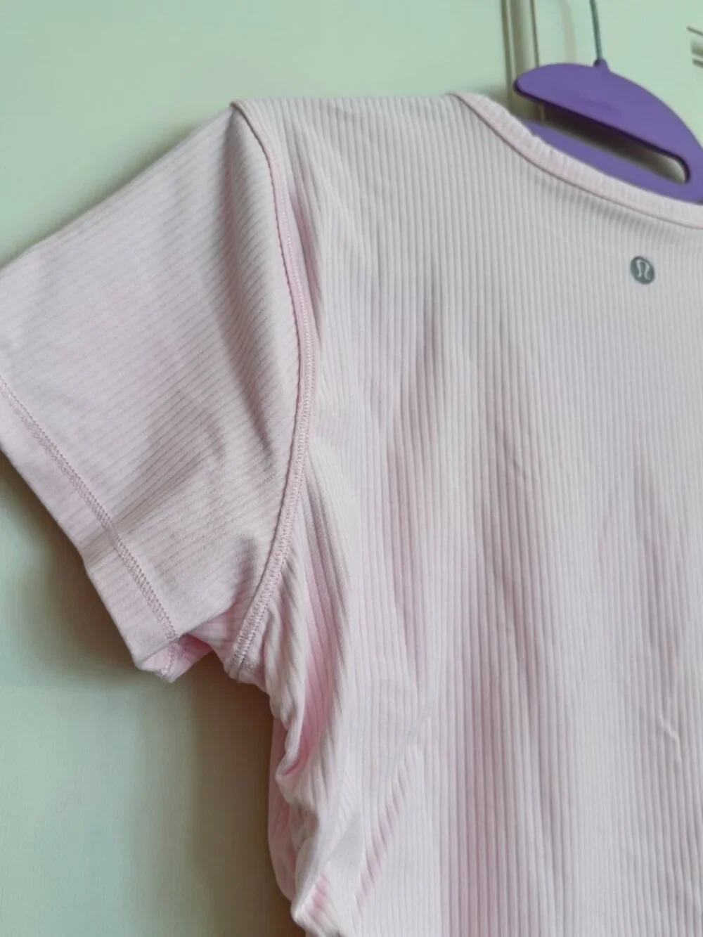 Lululemon All It Takes Ribbed Nulu Short Sleeve Ruched T Shirt Pink Size 8/10